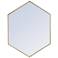 30-in W x 40-in H Metal Frame Hexagon Wall Mirror in Brass