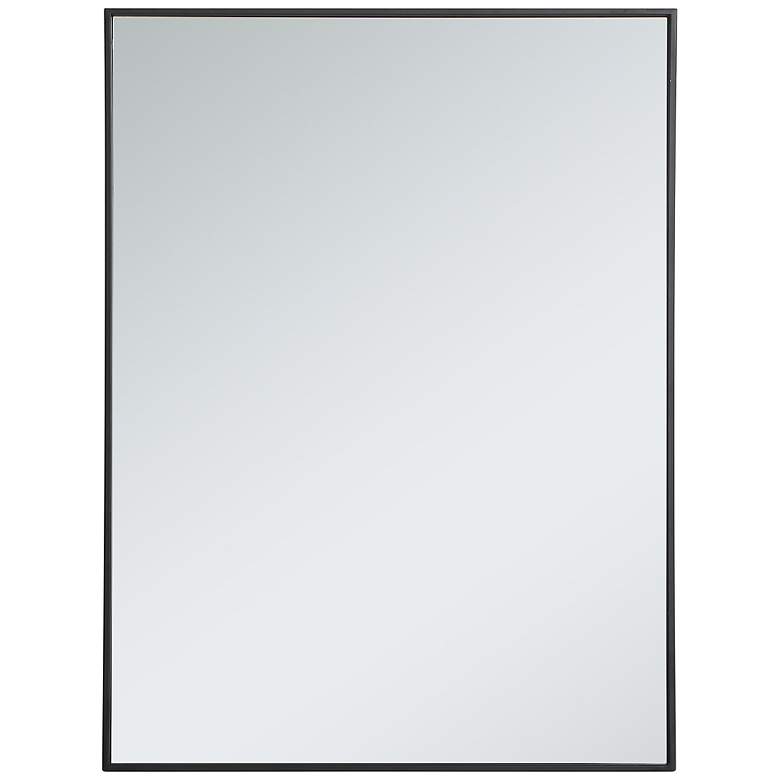 Image 2 30-in W x 40-in H Metal Frame Rectangle Wall Mirror in Black