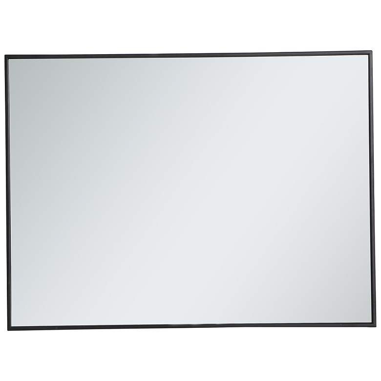 Image 6 30-in W x 40-in H Metal Frame Rectangle Wall Mirror in Black more views