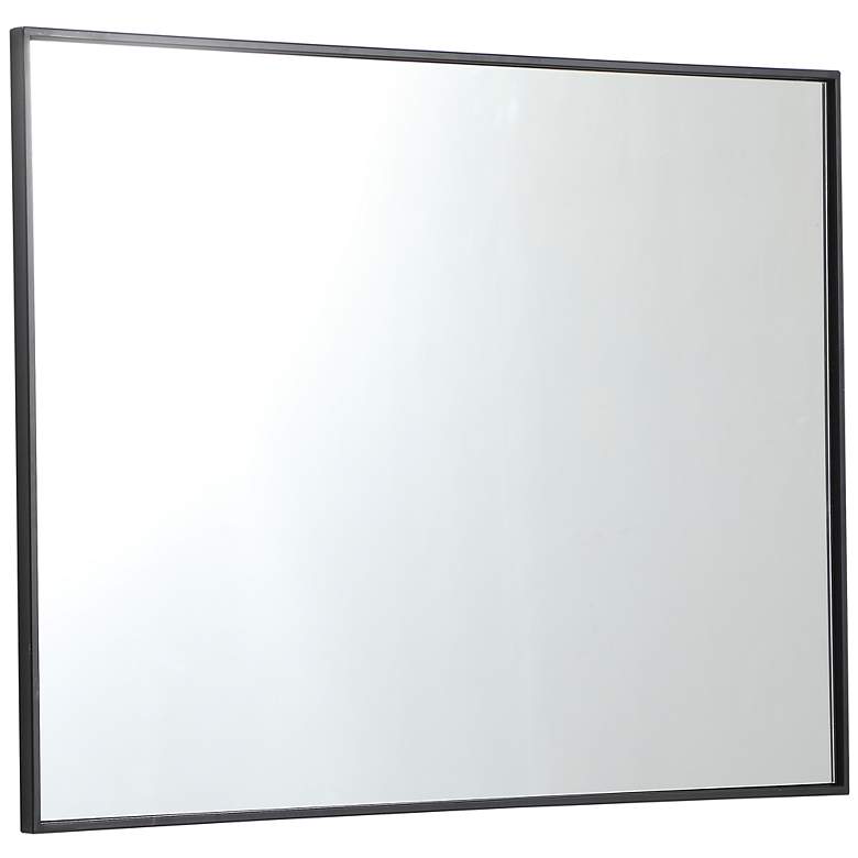 Image 7 30-in W x 40-in H Metal Frame Rectangle Wall Mirror in Black more views