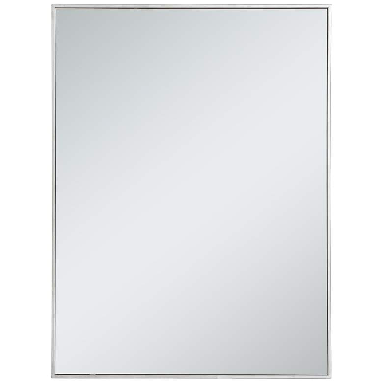 Image 1 30-in W x 40-in H Metal Frame Rectangle Wall Mirror in Silver