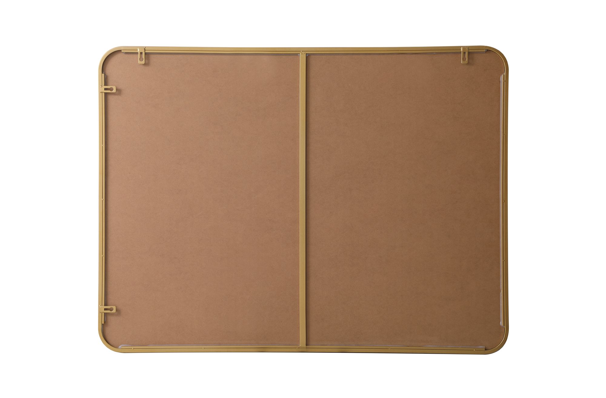 30-in W x 40-in H Soft Corner Metal Rectangular Wall Mirror in Brass