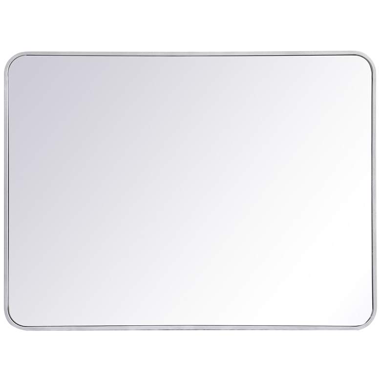 Image 1 30-in W x 40-in H Soft Corner Metal Rectangular Wall Mirror in Silver