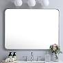 Thumbnail1 of 30-in W x 40-in H Soft Corner Metal Rectangular Wall Mirror in Silver