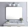 Thumbnail3 of 30-in W x 40-in H Soft Corner Metal Rectangular Wall Mirror in Silver more views