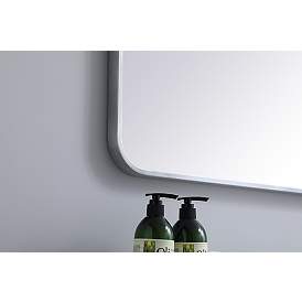 Image5 of 30-in W x 40-in H Soft Corner Metal Rectangular Wall Mirror in Silver more views