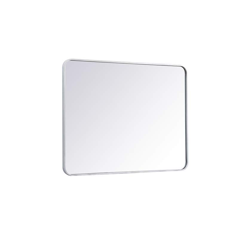 Image 6 30-in W x 40-in H Soft Corner Metal Rectangular Wall Mirror in Silver more views