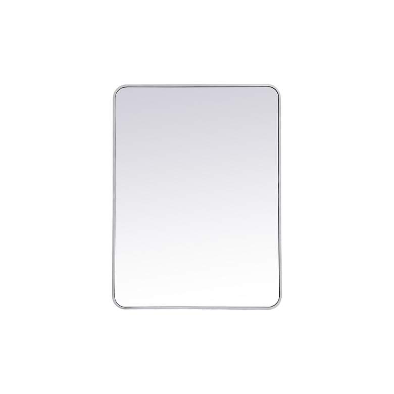 Image 7 30-in W x 40-in H Soft Corner Metal Rectangular Wall Mirror in Silver more views