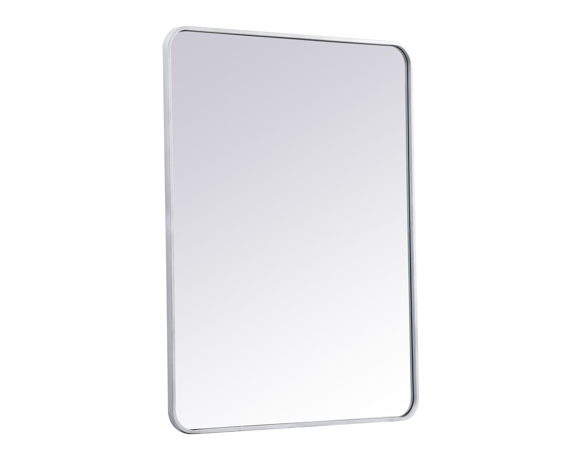 30-in W x 40-in H Soft Corner Metal Rectangular Wall Mirror in Silver