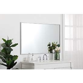 Image5 of 30-in W x 48-in H Metal Frame Rectangle Wall Mirror in Silver more views