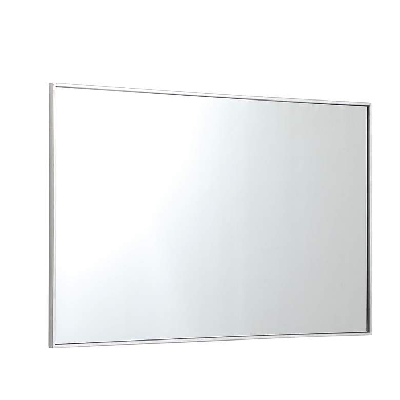 Image 6 30-in W x 48-in H Metal Frame Rectangle Wall Mirror in Silver more views