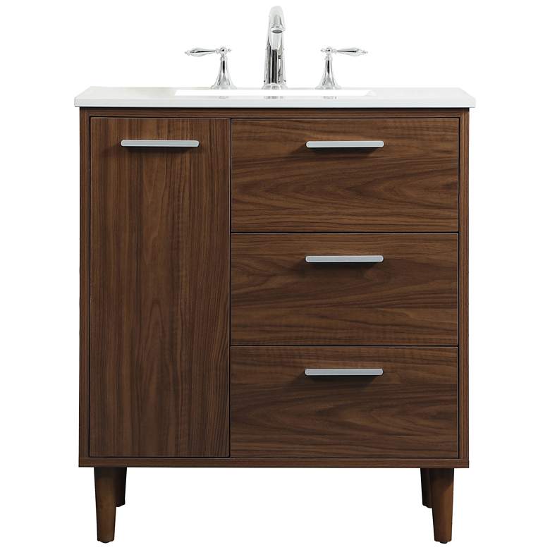 Image 1 30 Inch Bathroom Vanity In Walnut