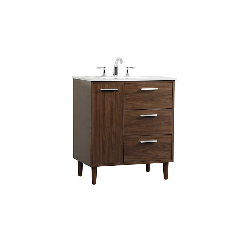 Image 3 30 Inch Bathroom Vanity In Walnut more views