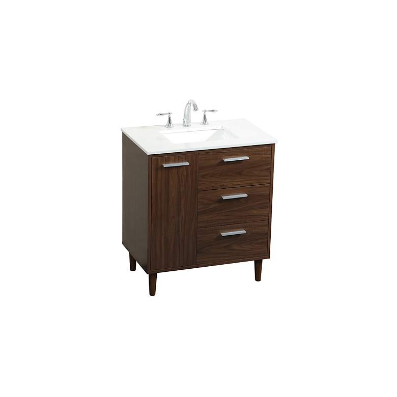 Image 4 30 Inch Bathroom Vanity In Walnut more views