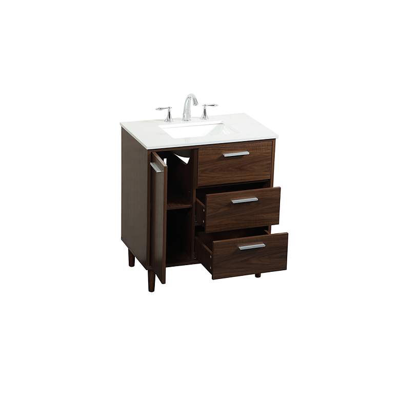 Image 5 30 Inch Bathroom Vanity In Walnut more views