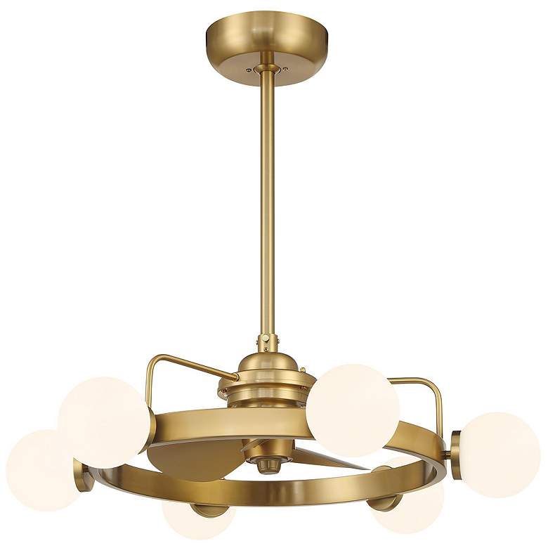 Image 3 30" Gibson Warm Brass LED Fandelier more views