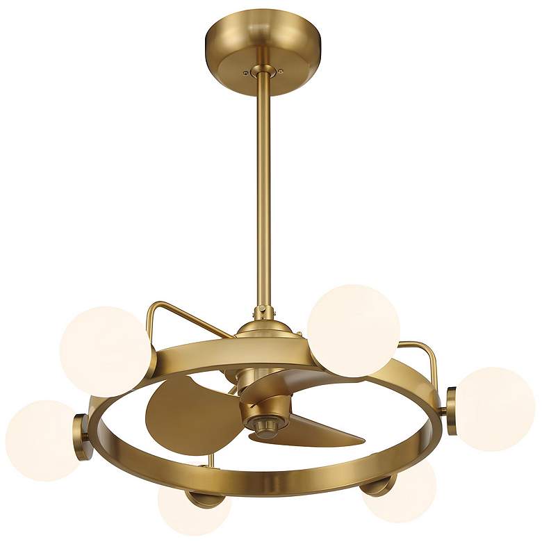Image 4 30" Gibson Warm Brass LED Fandelier more views