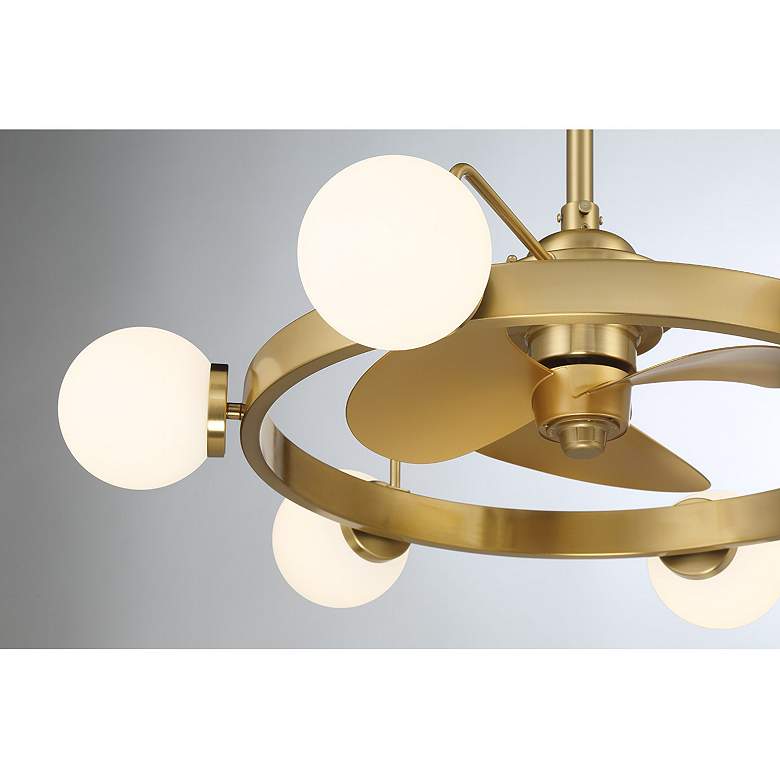 Image 6 30" Gibson Warm Brass LED Fandelier more views
