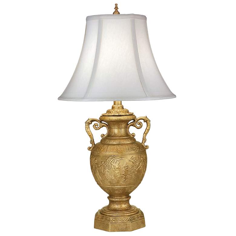 Image 1 30" H Gilded Gold Grecian Urn Table Lamp