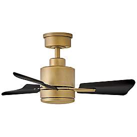 Image5 of 30" Hinkley Atom Heritage Brass and Black LED Ceiling Fan with Remote more views