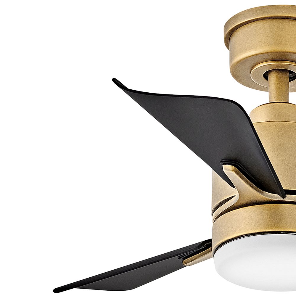 30" Hinkley Atom Heritage Brass and Black LED Ceiling Fan with Remote