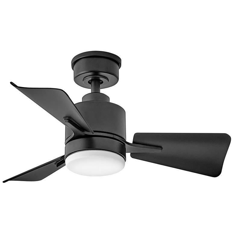 Image 1 30" Hinkley Atom Matte Black LED Ceiling Fan with Remote