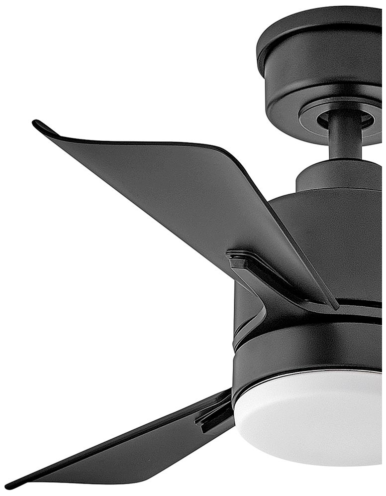 30" Hinkley Atom Matte Black LED Ceiling Fan with Remote