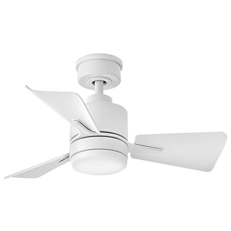 Image 1 30" Hinkley Atom Matte White LED Ceiling Fan