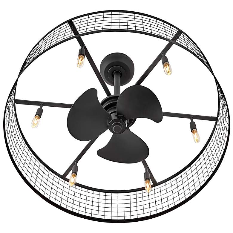 Image 5 30 inch Hinkley Finnigan Matte Black LED Fandelier Ceiling Fan with Remote more views
