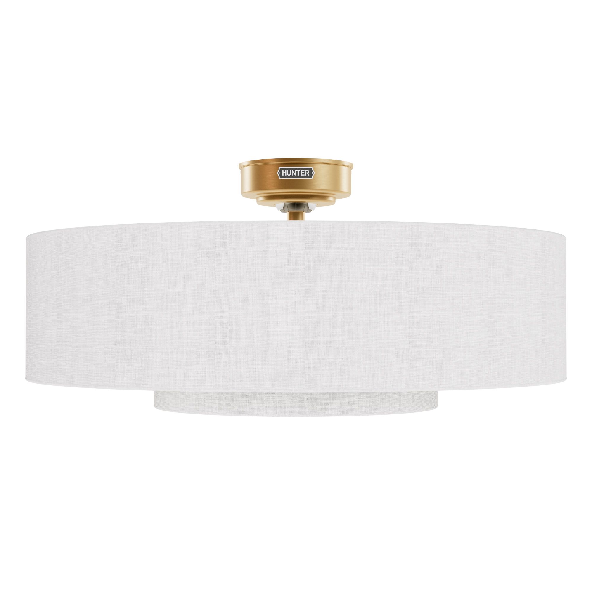 30" Hunter Brookside Fresh White and Luxe Gold LED Fandelier