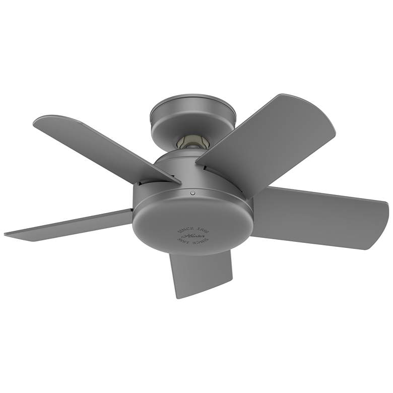 Image 1 30 inch Hunter Omnia Matte Silver Damp Rated Ceiling Fan with Wall Control
