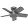 30" Hunter Omnia Matte Silver Damp Rated Ceiling Fan with Wall Control