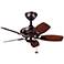 30" Kichler Canfield Bronze Damp Rated Ceiling Fan with Pull Chain