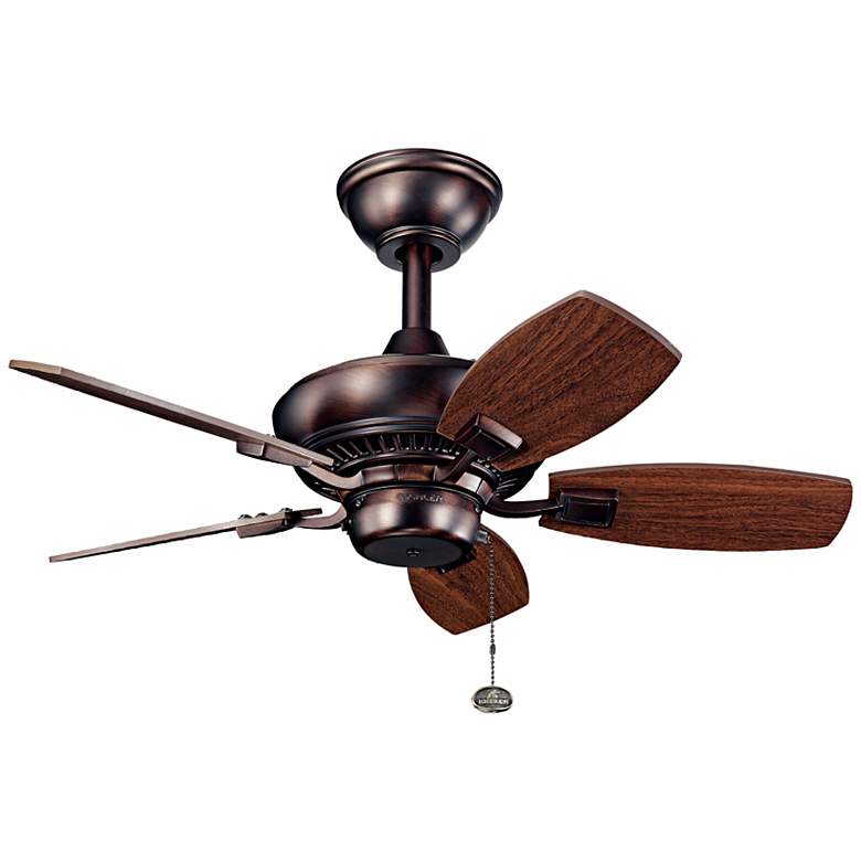 Image 2 30 inch Kichler Canfield Bronze Damp Rated Ceiling Fan with Pull Chain