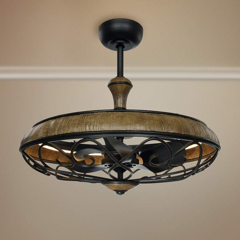 Image 1 30 inch Maxim Tuscany Driftwood Ore LED Fandelier Ceiling Fan