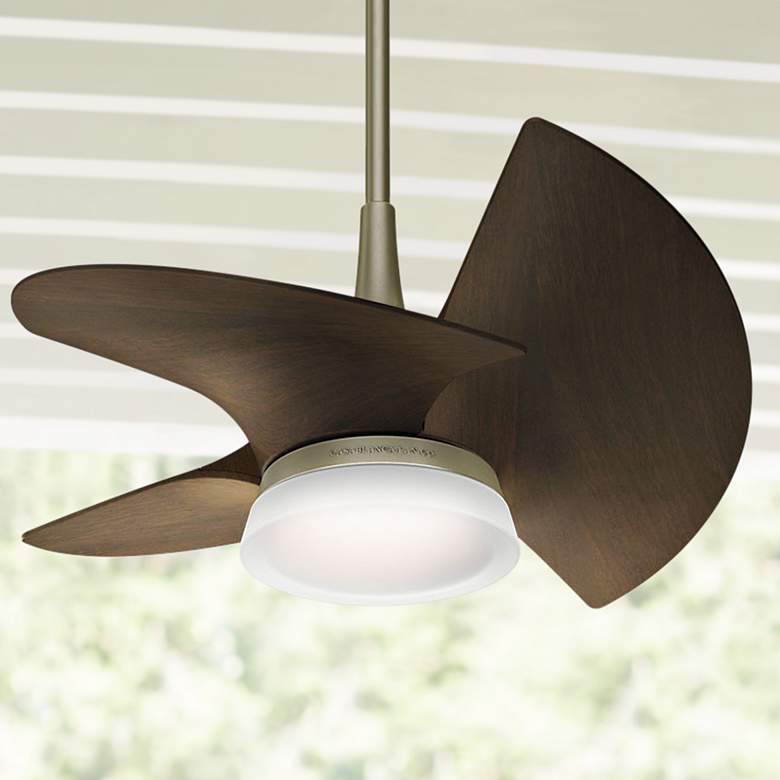 Image 1 30" Orchid Pewter Revival - Walnut LED Damp Ceiling Fan