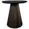 30 inch Round Groove Dining Table, Black/Brass