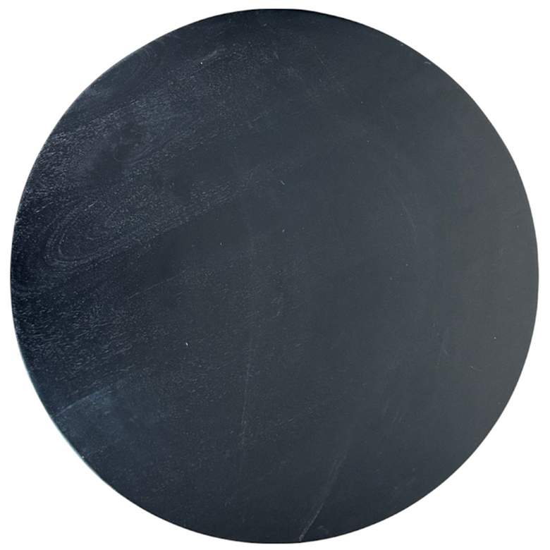 Image 3 30 inch Round Groove Dining Table, Black/Brass more views