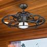 30" Savoy House Alsace Reclaimed Wood LED Fandelier Fan with Remote in scene