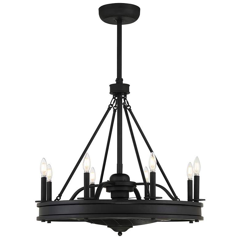 Image 1 30" Savoy House Lyon 8-Light Matte Black Fan D'Lier Ceiling Fan