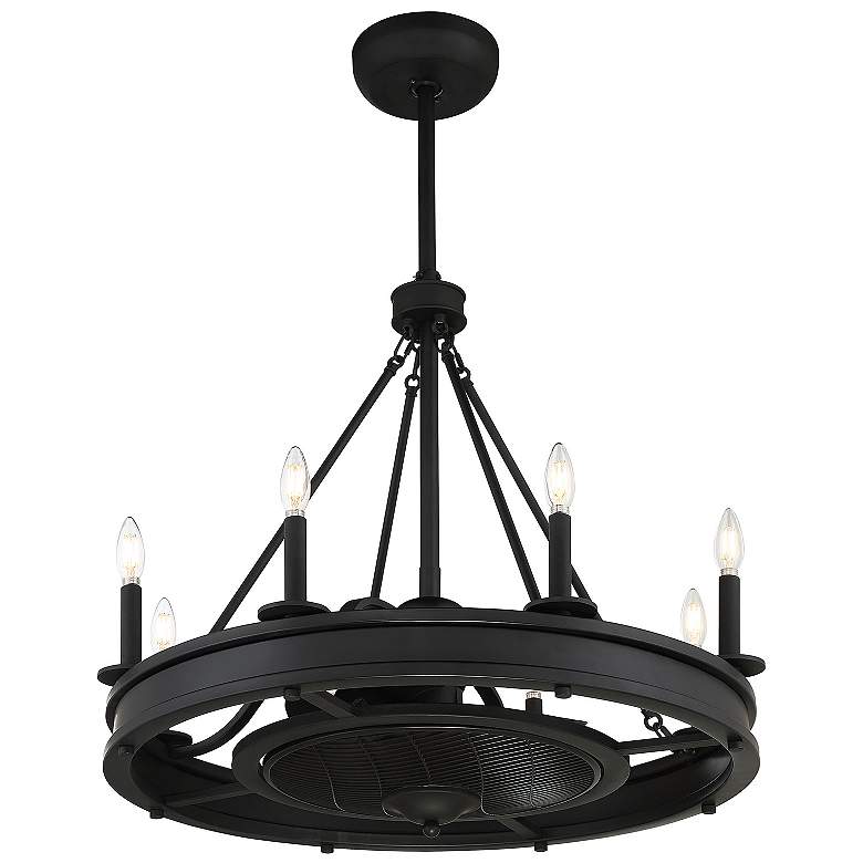 Image 4 30" Savoy House Lyon 8-Light Matte Black Fan D'Lier Ceiling Fan more views