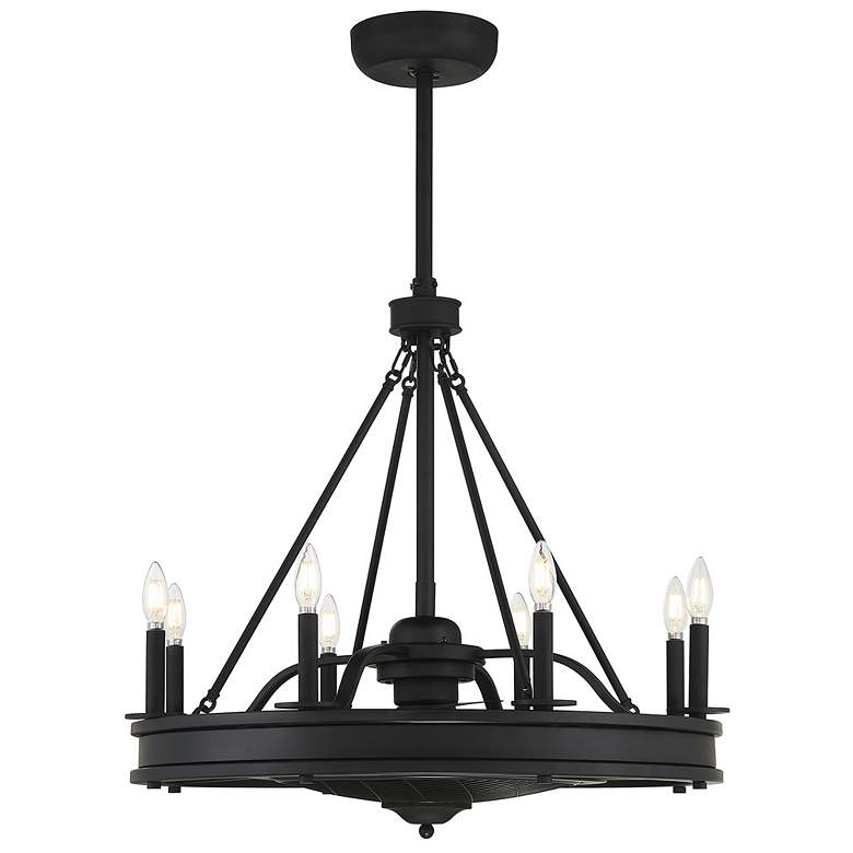 Image 1 30" Savoy House Lyon Matte Black 8-Light Fan D'lier
