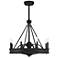 30" Savoy House Lyon Matte Black 8-Light Fan D'lier