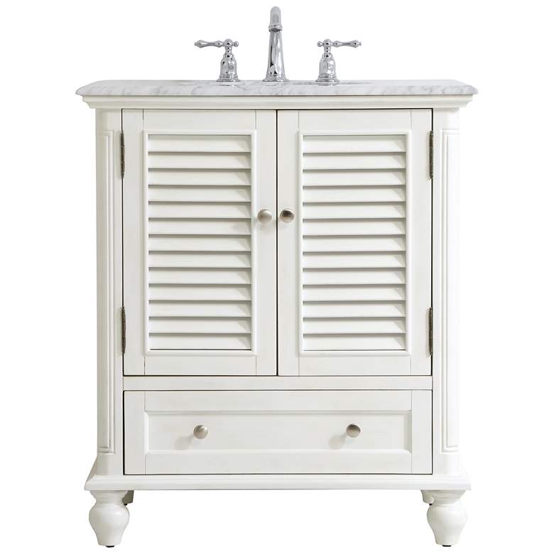 Image 1 30 Inch Single Bathroom Vanity In Antique White