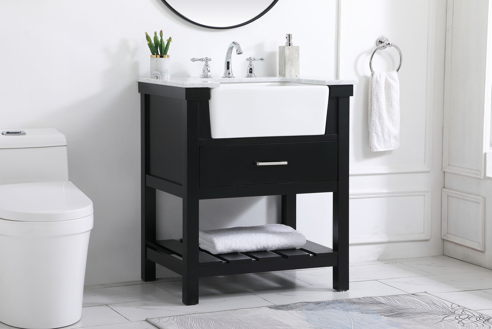 Image 3 30 Inch Single Bathroom Vanity In Black more views