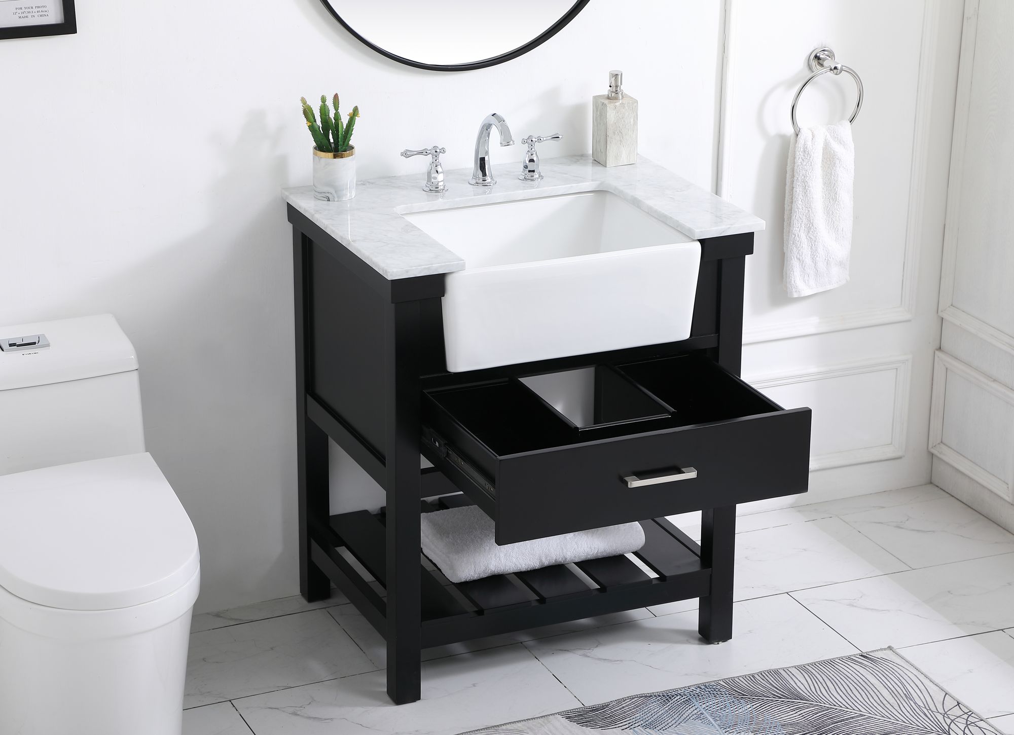 Image 4 30 Inch Single Bathroom Vanity In Black more views