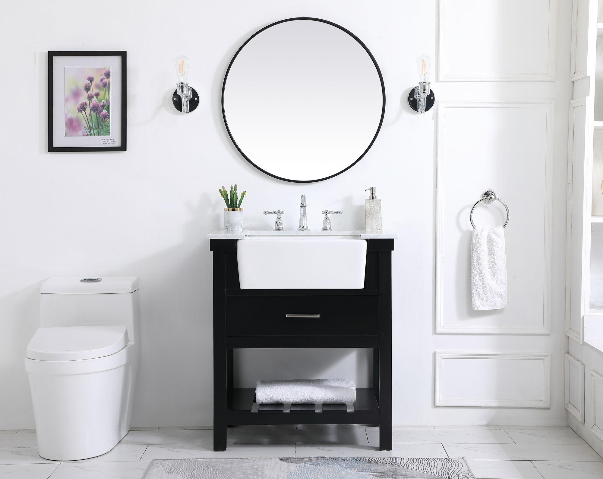 Image 5 30 Inch Single Bathroom Vanity In Black more views