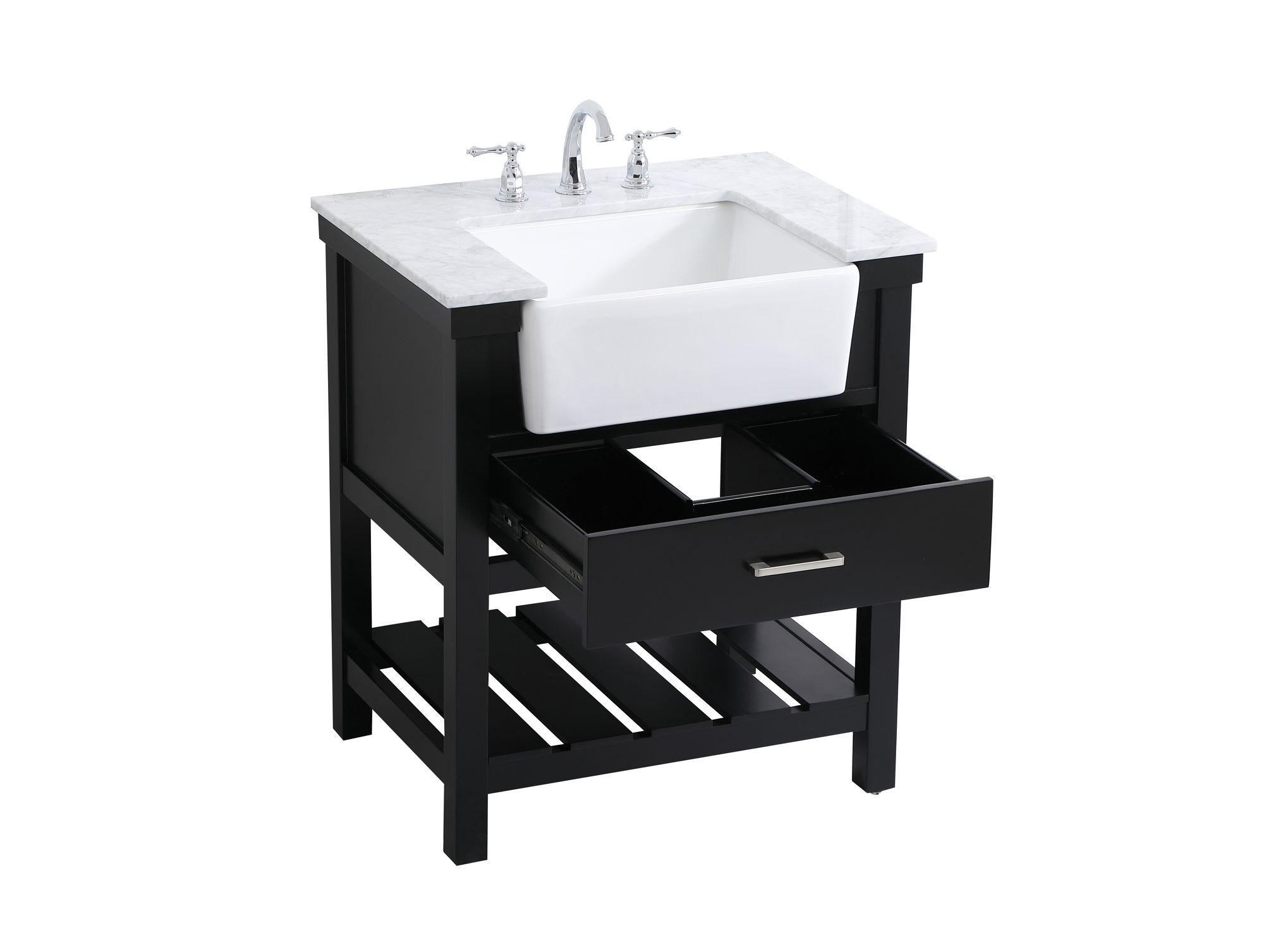 30 Inch Single Bathroom Vanity In Black