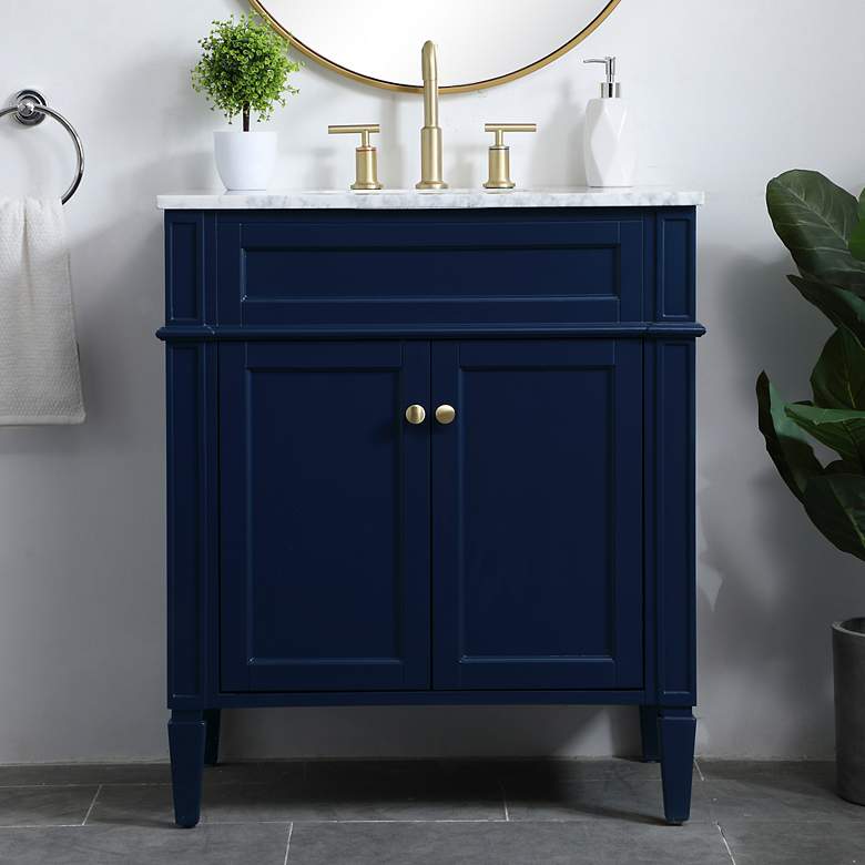 Image 1 30 Inch Single Bathroom Vanity In Blue
