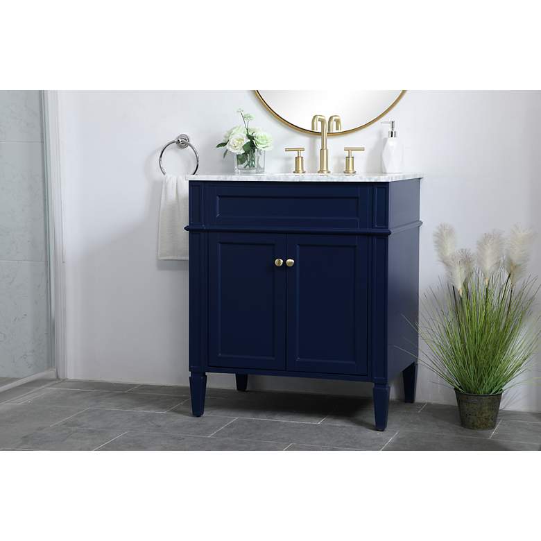 Image 3 30 Inch Single Bathroom Vanity In Blue more views